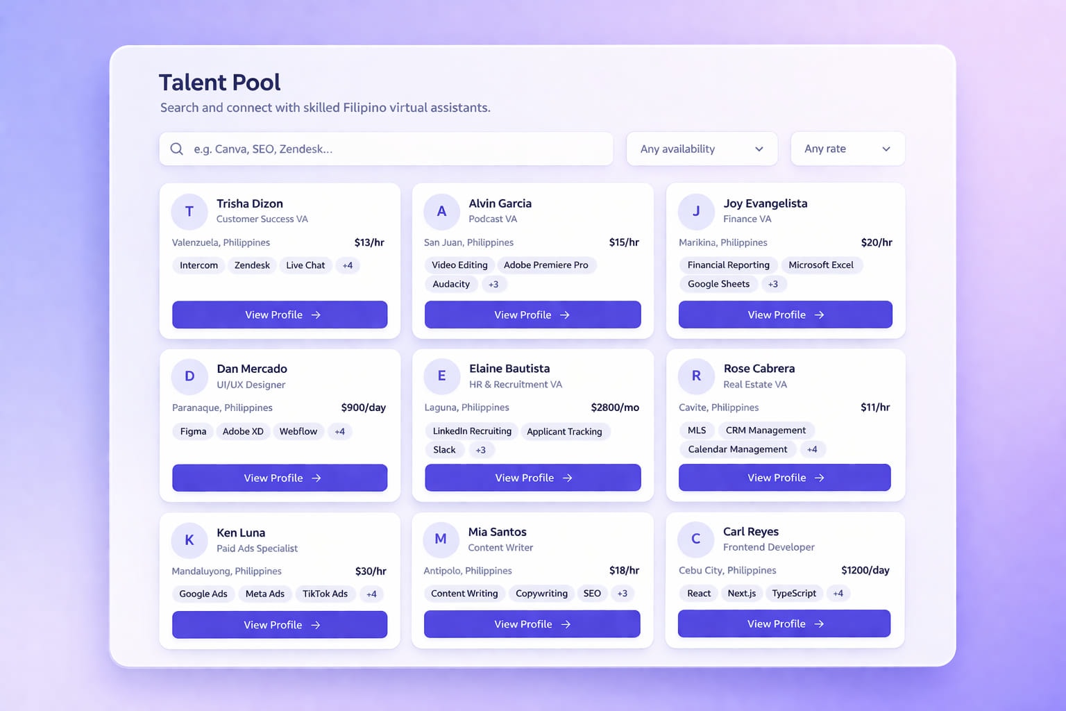 Remote employee talent pool