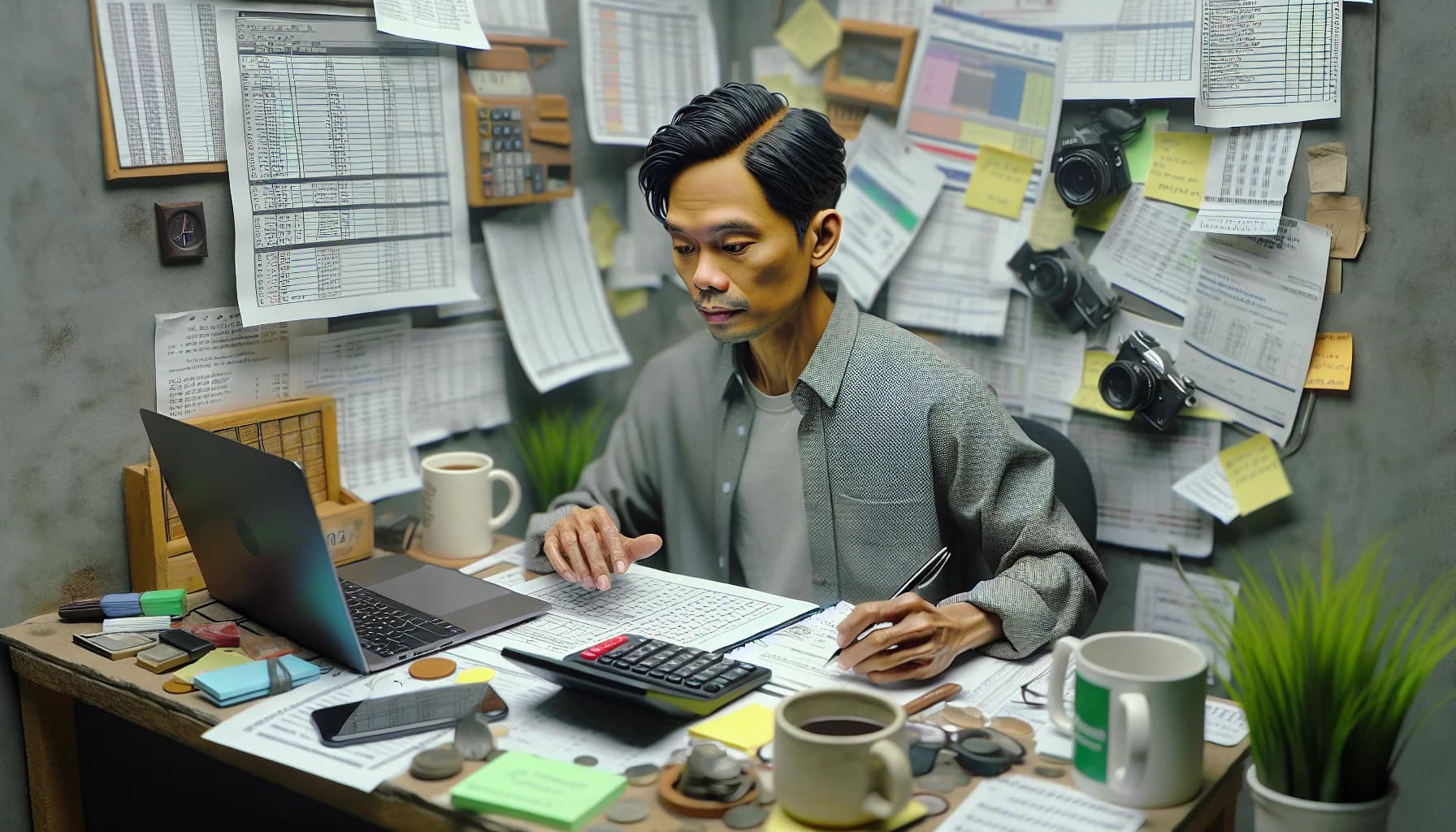 Filipino virtual assistant working on bookkeeping tasks